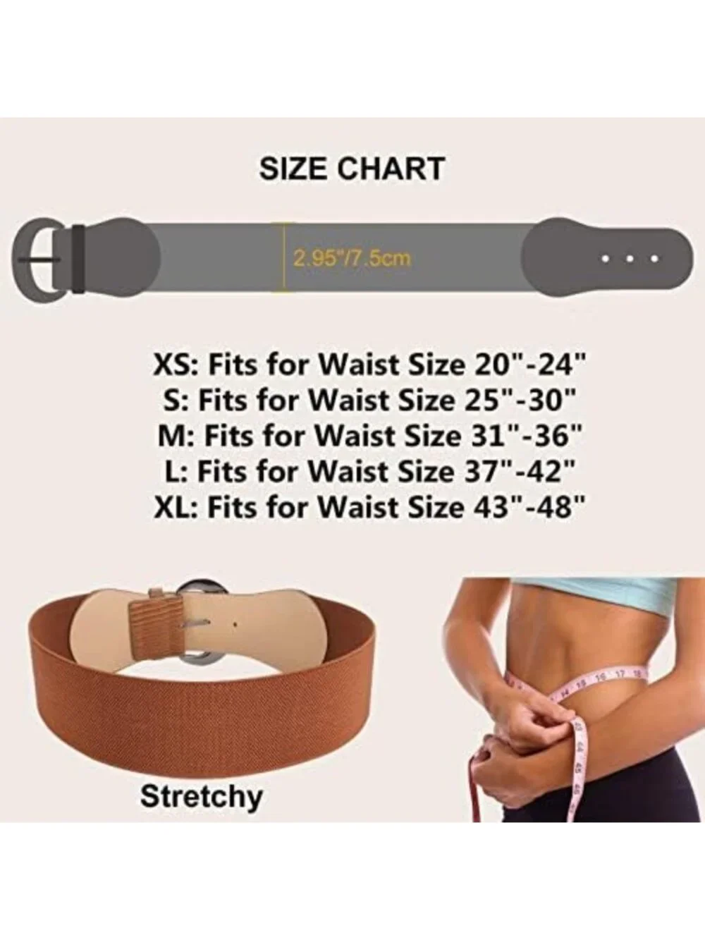 Vintage Stretchy Wide Elastic Waist Belts for Women - 3 Pack & 4 Pack Options
